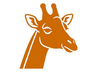 Giraffe head profile portrait minimalist icon © NAV