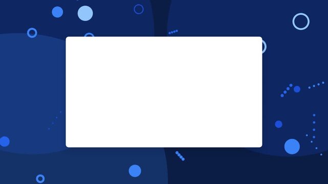Blank rectangle frame with blue abstract shapes