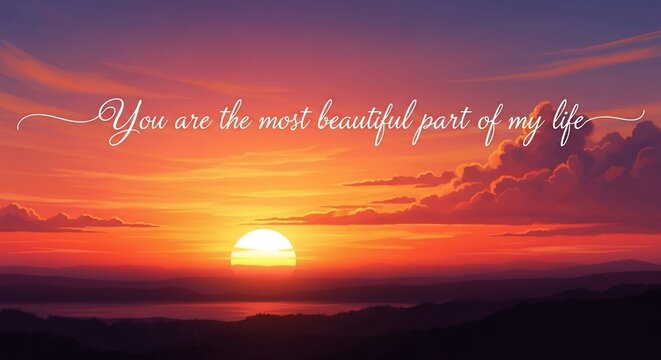 Sunset sky romantic message