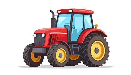 Obraz premium Red toy dump truck on white background.