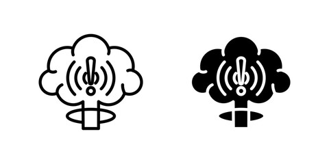 Nuclear Explosion Alert dual style icon set © SARMANICON