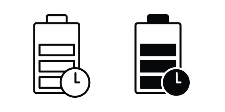 long battery life icon thin line symbol pack