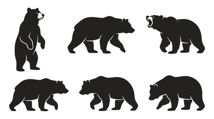 Bear Silhouettes Collection in Various Poses © hidayati
