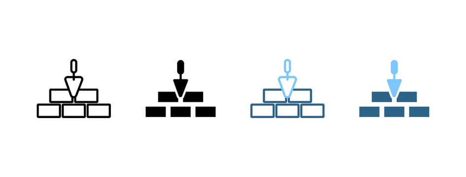 Brick Trowel Masonry icon set multi style