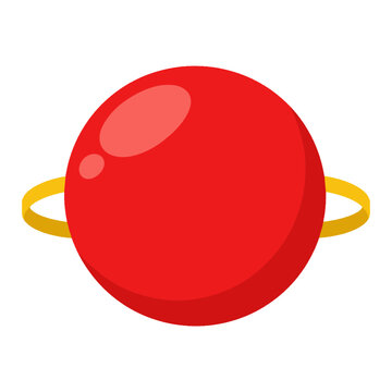 Illustration of red planet with rings for fantasy Halloween themes