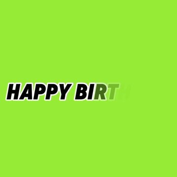 Animated happy birthday greeting text label on a light green background happybirthday motion design party anniversary happybirthday motion design party
