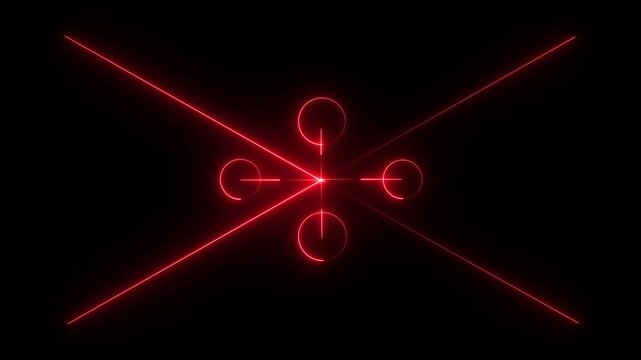 Neon network connection abstract background animation. on the black, background Connected people avatars or icon. networking, social media.