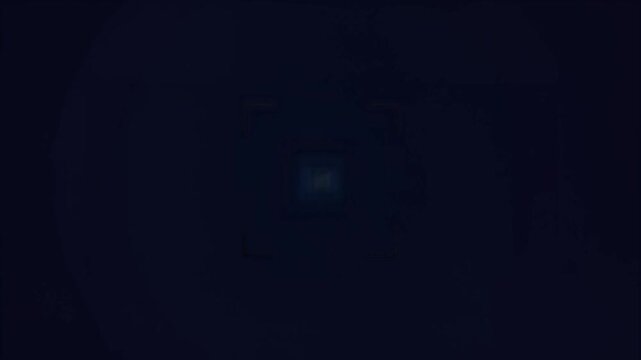 Scanning digital qr code on dark background animation