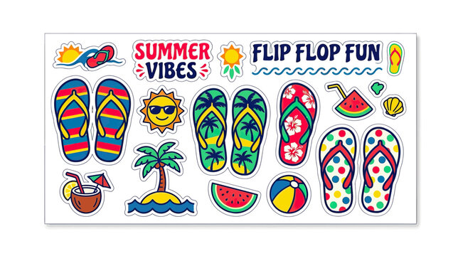 Summer Vibes Flip Flop Fun Sticker Pack