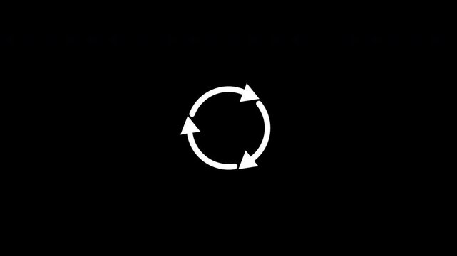 Refresh and Sync Icon Animation Clean White Loop Transparent Background