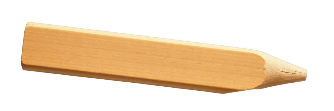 Unsharpened wooden pencil isolated on black