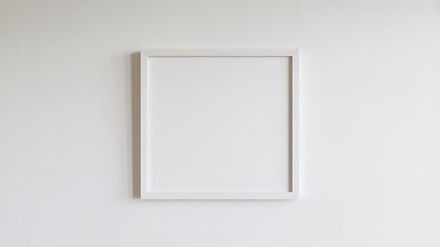 White square picture frame isolated on white background mockup