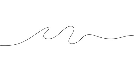 Fototapeta premium Minimalist wave line art, simple ocean contour, abstract water drawing