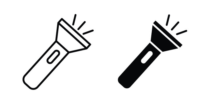 Torch light icon editable elements group