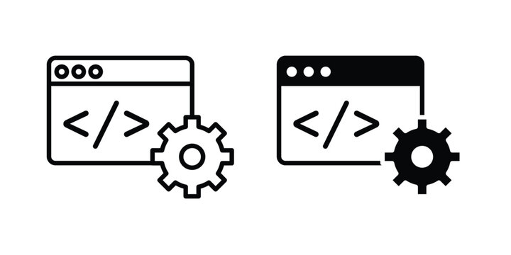 Web development icon editable elements group
