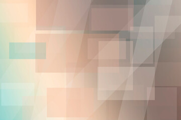 Obraz premium Translucent geometric blocks in peach, tan, and gray overlap softly, creating a warm, contemporary atmosphere for advertising, reports, and UI backdrops.
