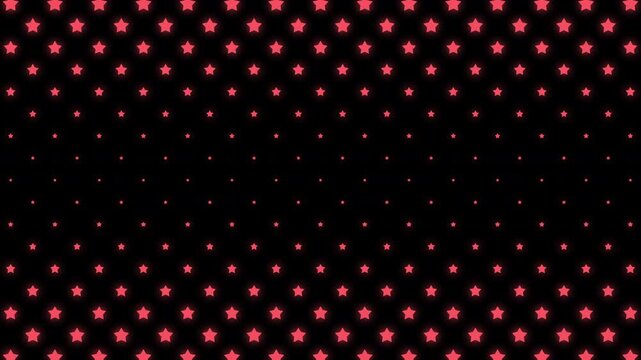 Aesthetic Red Stars Twinkling on Black Background, Seamless Loop