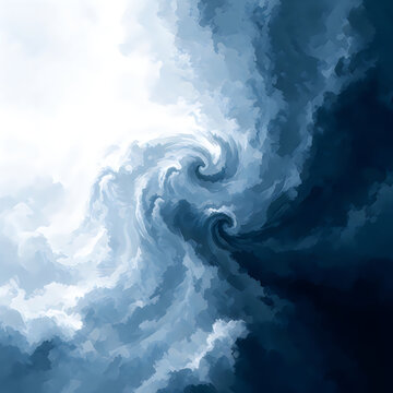 Dramatic ocean whirlpool a swirling vortex of blue and white water