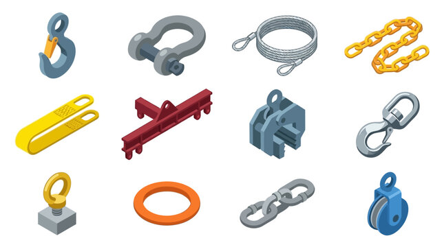 Assorted Industrial Hardware and Rigging Components Display.