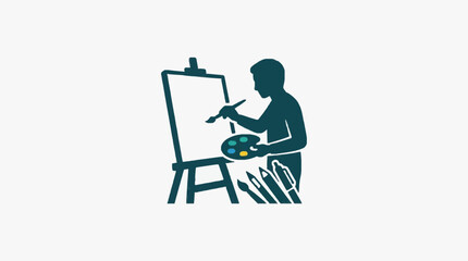 Fototapeta premium Creative Artist Painting with Canvas.