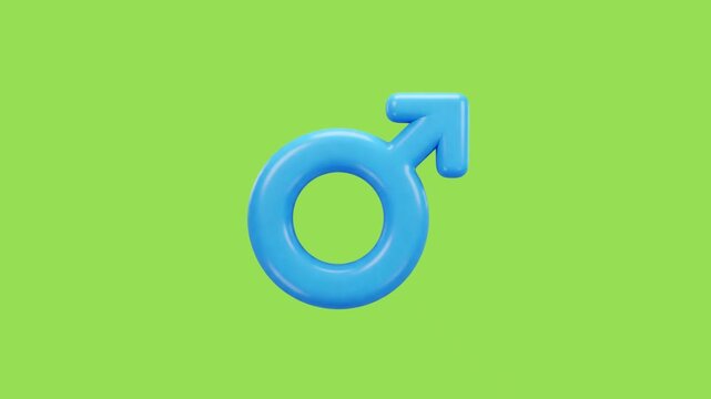 3d icon animation of a man gender symbol