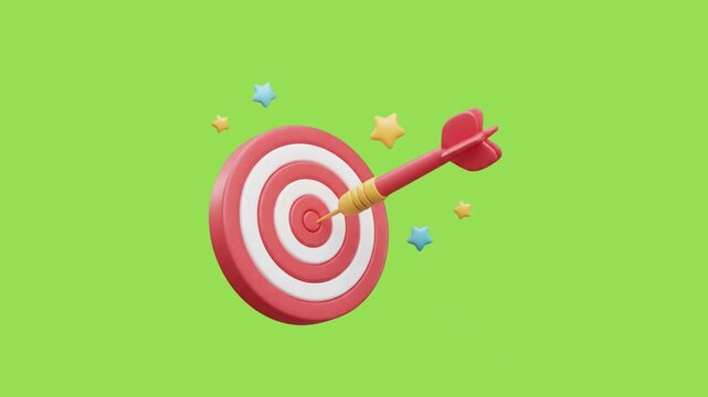 3d icon animation of a dart target