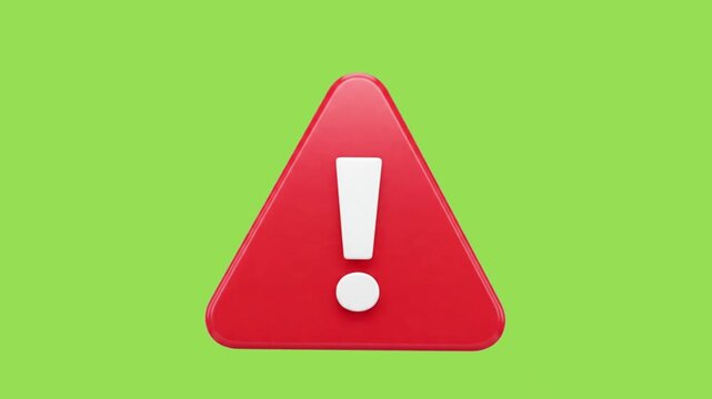 3d icon animation of a warning sign