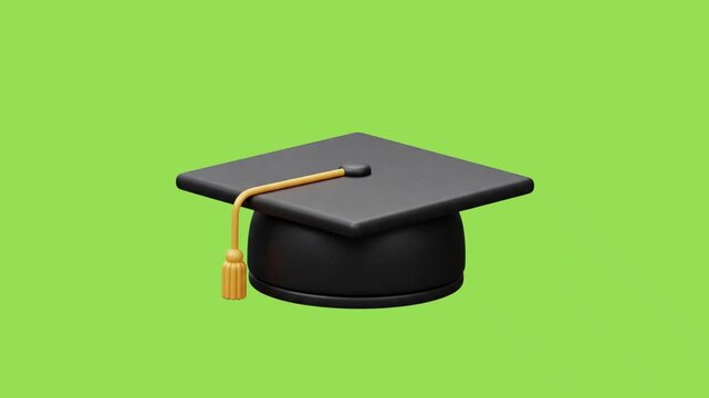 3d icon animation of a graduation cap 