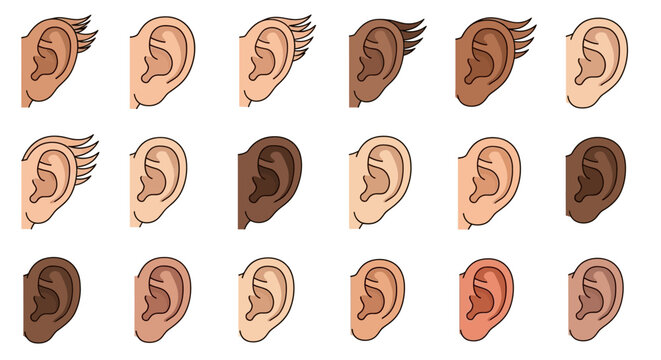 Collection of human ear illustrations.