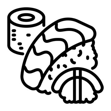 Sushi icon, line icon style