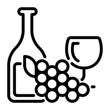 Wine icon, line icon style