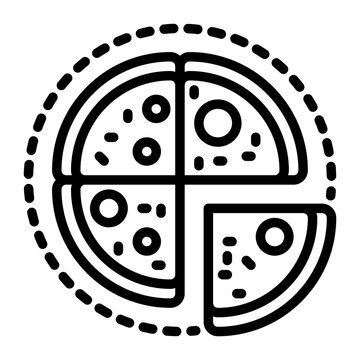 Pizza icon, line icon style