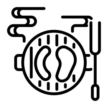 BBQ icon, line icon style