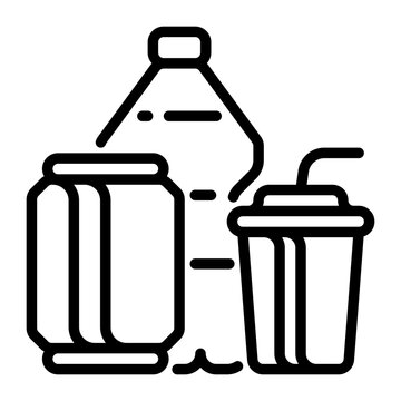 Soda icon, line icon style