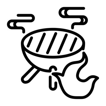 Grill icon, line icon style