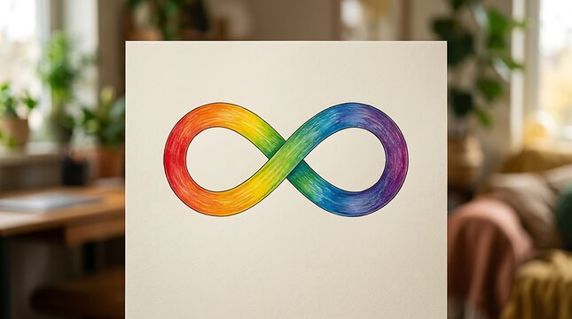 Rainbow infinity symbol for neurodiversity and inclusion