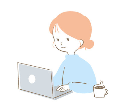 パソコンで在宅ワーク 女性