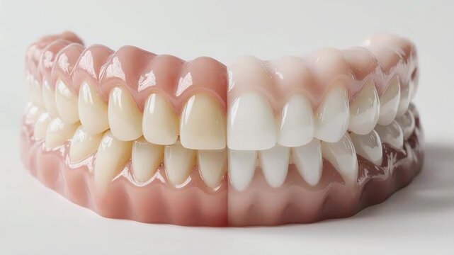 3D white tooth gently bouncing up and down in pastel mint studio background