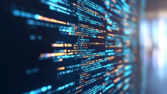Abstract digital background representing computer software source code programming