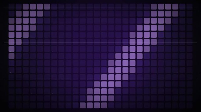 Abstract animated compute matrix with activation waves rolling across it drawn as violet and blue glowing lines and dots on a deep dark background. Clean minimal motion graphics element with free spac