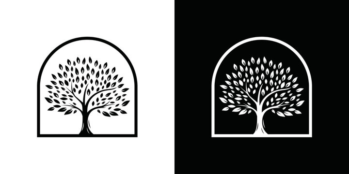 modern simple tree logo vector