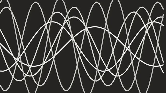 White Line Wave Pattern Abstract Animation