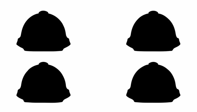 Construction Safety Hard Hat Icon Set Collection &ndash; Protective Helmet Silhouette Vector Bundle