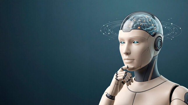 Rob&ocirc; de intelig&ecirc;ncia artificial com halo de dados