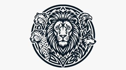 Fototapeta premium Elegant Lion Heraldic Symbol Design.