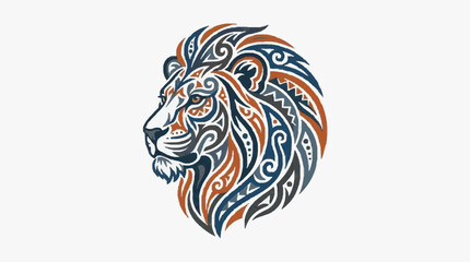 Fototapeta premium Elegant Lion Head Artwork with Vibrant Patterns.