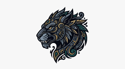 Fototapeta premium Elegant Mythical Lion Head Ornament.