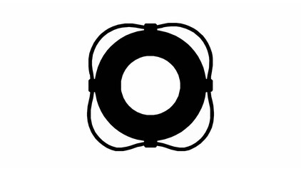 Simple life buoy ring icon for maritime safety and rescue with lifebuoy maritime nautical emergency protection shipping transport illustration lifeguard prevention survival © Saiful