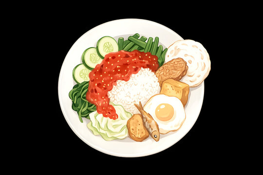 Tempong chili rice on a plate
