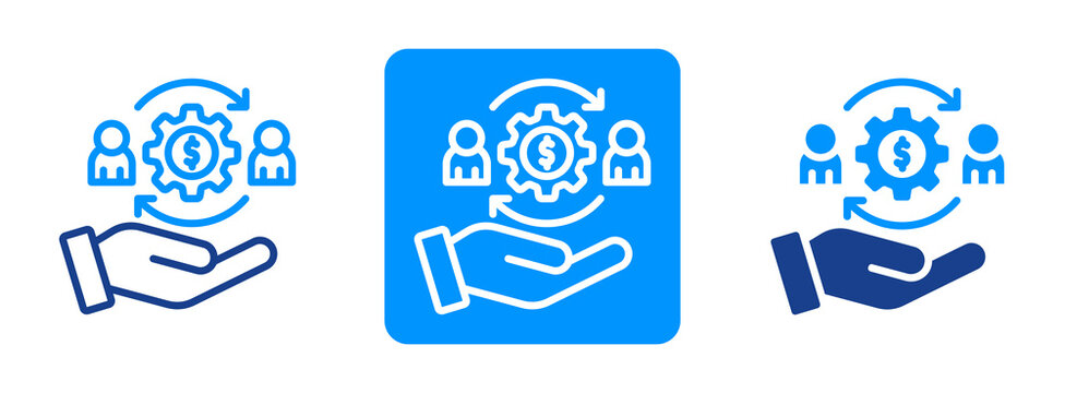 Gig Economy Icon In Dual Tone Style